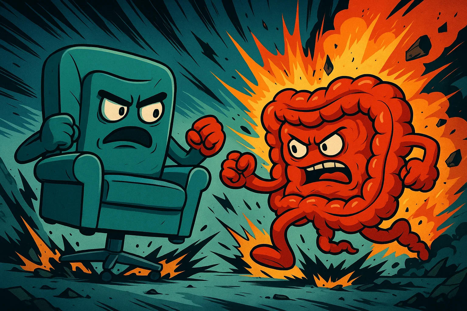 Therapie-Sessel vs. feuerroter Darm