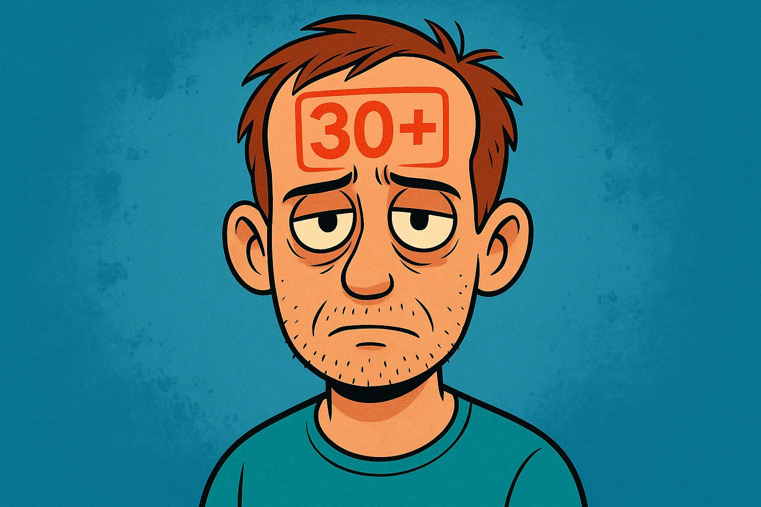 Patient mit „30+“-Stempel auf der Stirn