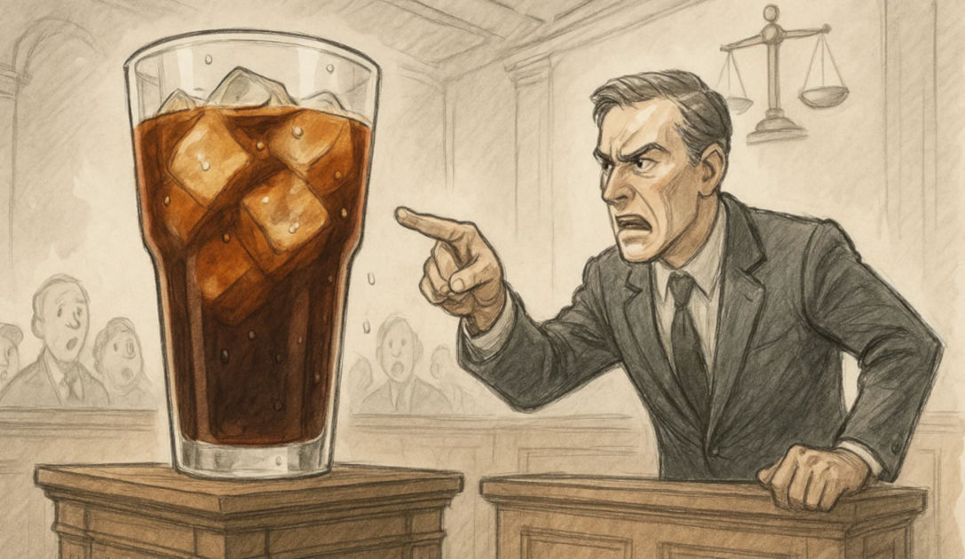 Illustration: cold Brew wird verklagt von einem wütenden Anwalt