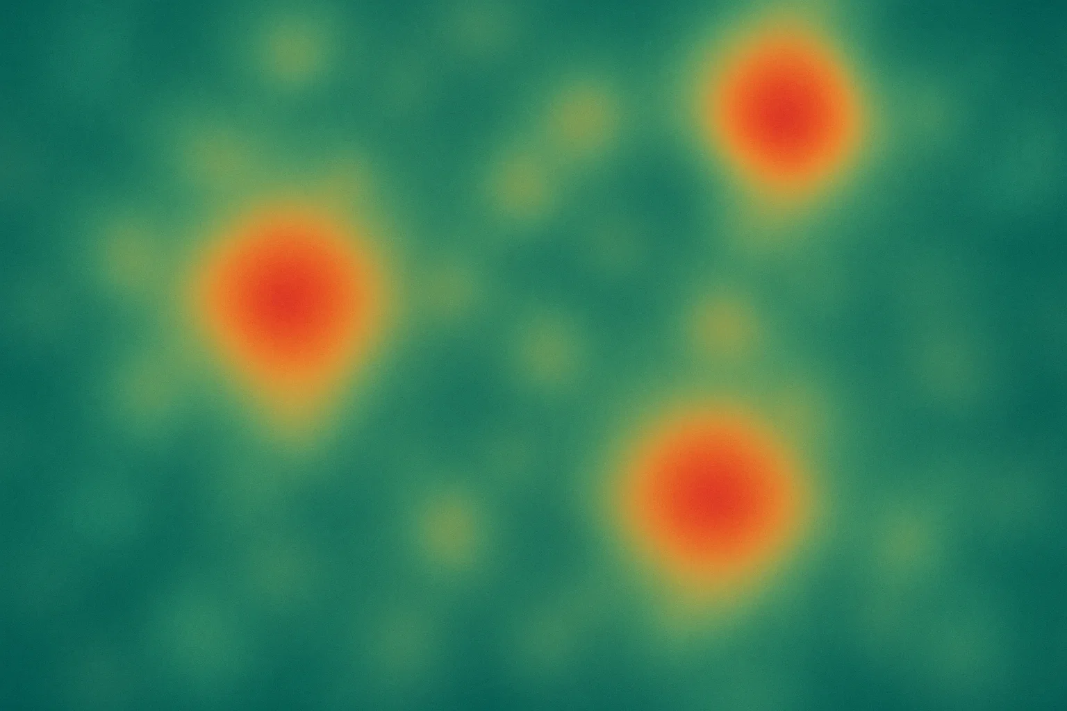 Heatmap mit sanft-pulsierende Cluster.